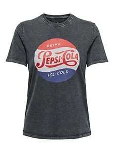 ONLY Women's ONLPEPSI REG S/S TOP Box JRS T-Shirt, Black/Print: Drink, S (3 sztuki) - Koszulki i topy damskie - miniaturka - grafika 1