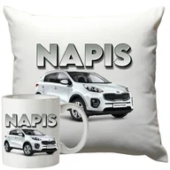 Gadżety dla niej i dla niego - Kubek Poduszka KIA 330ml 40x40cm z Napisem Zestaw Motoryzacyjny - miniaturka - grafika 1