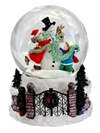 Ozdoby bożonarodzeniowe - KULA ŚNIEŻNA Z POZYTYWKĄ GRAJĄCĄ " CICHA NOC" BAŁWANEK I DZIECI - miniaturka - grafika 1