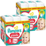 Pieluchy - Zestaw Pampers Pants, pieluchomajtki, Junior, rozmiar 5, 12-17 kg, 2 x 152 sztuki - miniaturka - grafika 1