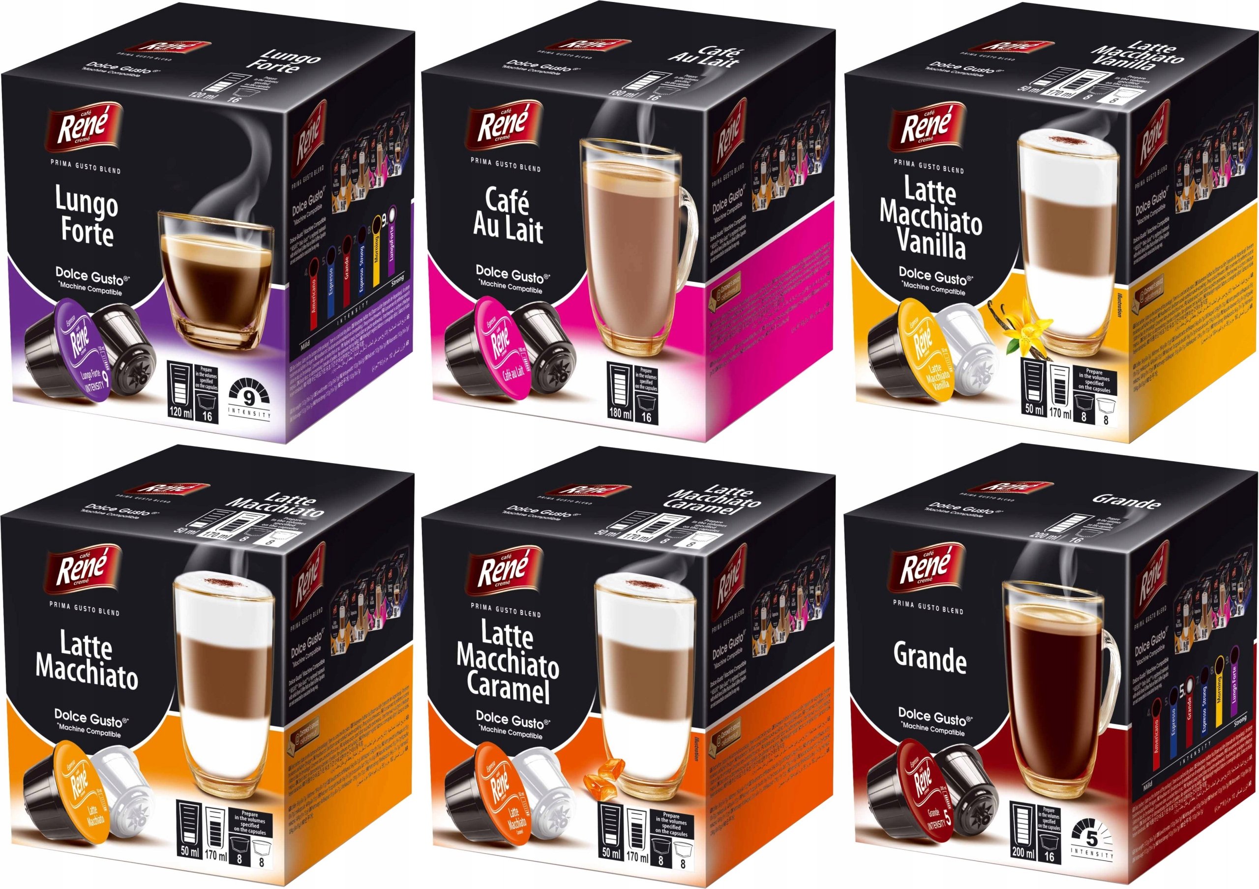 Kapsułki do Dolce Gusto Rene Zestaw Latte 72 kawy