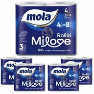 Papier toaletowy - Papier toaletowy 3-warstwowy Mola Milove 4 sztuki (300 listków) x 5 opakowań - miniaturka - grafika 1