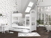 Łóżka dla dzieci i młodzieży - Łóżko piętrowe 190x80 białe DOMINIK - miniaturka - grafika 1
