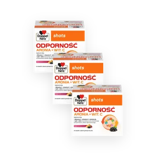 3x Doppelherz® shots ODPORNOŚĆ Aronia + wit. C, 3x20 ampułek ZESTAW - Witaminy i minerały - miniaturka - grafika 1
