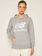 Bluzy damskie - New Balance Bluza Esse po Hoodie NBWT0355 Szary Relaxed Fit - miniaturka - grafika 1