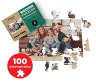 Puzzle - FOTO PUZZLE DREWNIANE z TWOJEGO ZDJĘCIA z elementami zwierząt 60x40cm 100el. - miniaturka - grafika 1