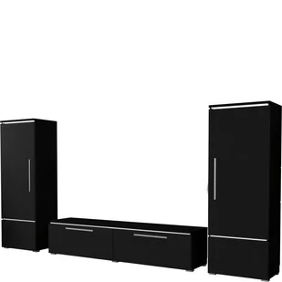 Meblościanka 22W21009 TYP-09 Amber Helvetia Wieruszów Dąb Alpin, Czarny - Inne meble do salonu - miniaturka - grafika 1