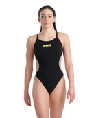 Stroje kąpielowe dla dziewczynek - Strój Kąpielowy Jednoczęściowy Damski Arena Rule Breaker Black/Fluo Black/Red R.XL - miniaturka - grafika 1