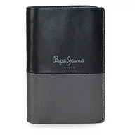Portfele - Pepe Jeans Dual Portfel Pionowy Czarny 8,5x11,5x1 cms Skóra, czarny, Talla única, Portfolio pionowe z toreb - miniaturka - grafika 1