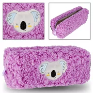 Piórniki - Piórnik pluszowy na zamek, fioletowa saszetka Miś Koala - miniaturka - grafika 1
