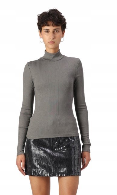 NOISY MAY SZARA BLUZKA Z DOPASOWANYM GOLFEM I DŁUGIM RĘKAWEM M XQA