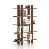 Regały biurowe - Regał biurowy wysoki krótki SOLID, 1250 x 400 x 1825 mm, orzech - miniaturka - grafika 1