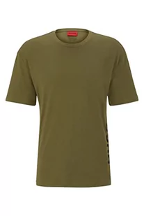 HUGO Koszulka męska RN Relaxed-Fit z bawełny organicznej z pionowym logo, Open Green345., XL - Koszulki męskie - miniaturka - grafika 1