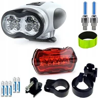 Opony rowerowe - LATARKA przód tył ZESTAW LED WENTYLKI rower - miniaturka - grafika 1