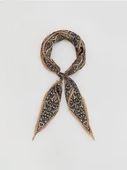 Czapki damskie - Reserved - Wzorzysta apaszka - brązowy - miniaturka - grafika 1