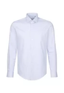 Koszule męskie - Seidensticker Męska koszula slim fit z długim rękawem, jasnoniebieski, 43 - miniaturka - grafika 1