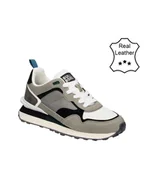 Trampki męskie - Bullboxer Skórzane sneakersy w kolorze szarym - miniaturka - grafika 1