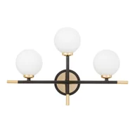 Lampy ścienne - MARSIADA TRIO NEO kinkiet czarno-złoty z mlecznymi kulkami 3xG9 - miniaturka - grafika 1