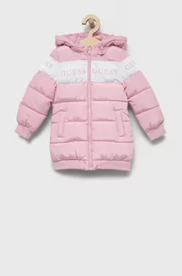 Guess kurtka dziecięca kolor różowy - Kurtki i płaszcze dla dziewczynek - miniaturka - grafika 1