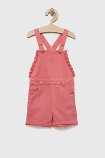 Spodnie i spodenki dla dziewczynek - Guess ogrodniczki dziecięce kolor różowy - grafika 1