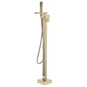 Zasłony prysznicowe - Beliani Bateria wannowa wolnostojąca złota BOYOMA - miniaturka - grafika 1