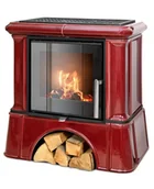 Piece wolnostojące - ABX Piecyk kaflowy Ikaria Exclusive kaflowy cokół - Bordo - miniaturka - grafika 1