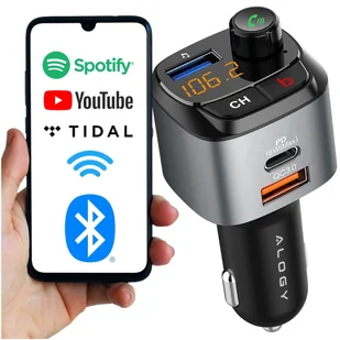 Transmiter samochodowy FM Alogy Ładowarka USB QC 3.0 + USB-C PD Bluetooth odtwarzacz MP3 - Pozostałe akcesoria do telefonów - miniaturka - grafika 10