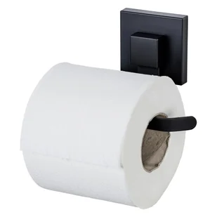 Czarny samoprzylepny uchwyt na papier toaletowy ze stali nierdzewnej Quadro – Wenko - Stojaki i wieszaki na papier toaletowy - miniaturka - grafika 1