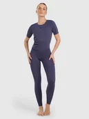 Legginsy - 4F Legginsy do jogi i pilatesu szybkoschnące damskie - granatowe L - miniaturka - grafika 1