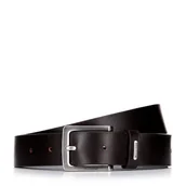 Paski - Męski pasek ze skóry naturalnej gładki brązowy - miniaturka - grafika 1