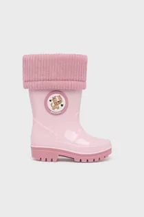Buty dla dziewczynek - Mayoral kalosze dziecięce kolor różowy - grafika 1