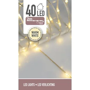 Łańcuch świetlny 40 LED 195 cm ciepłe białe - Oświetlenie świąteczne - miniaturka - grafika 1