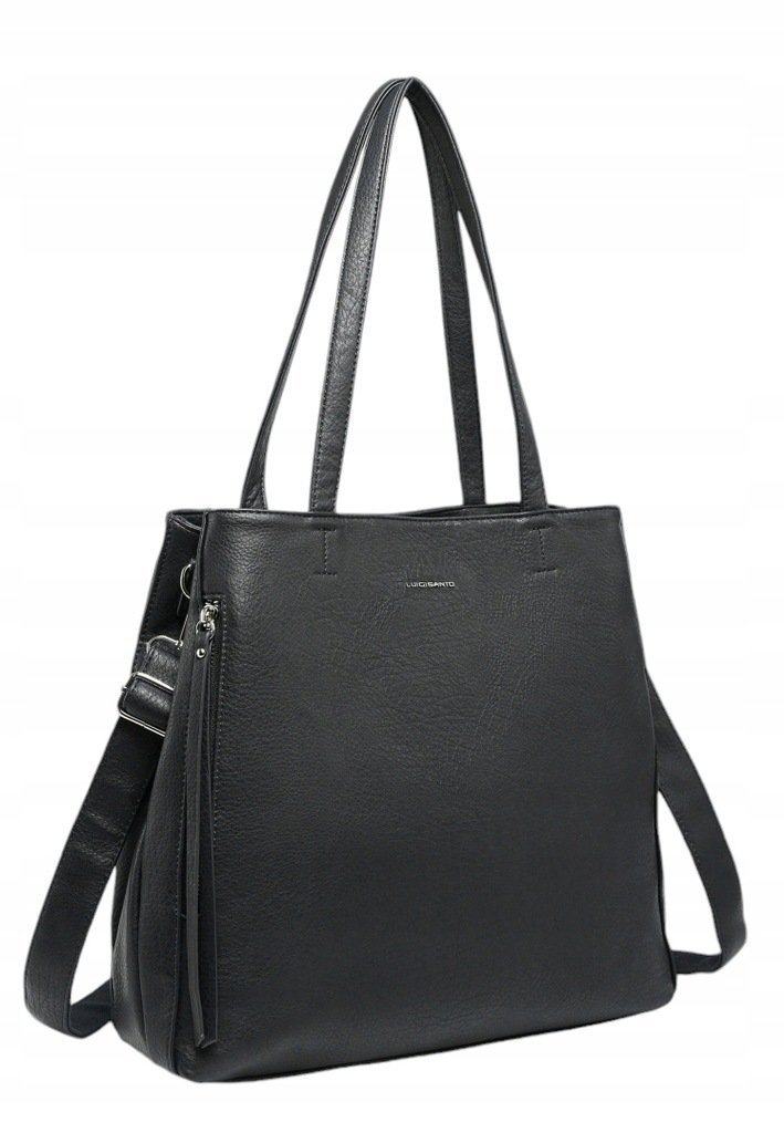 Klasyczna Torebka Damska Shopper Czarna LUIGISANTO V5081 Black