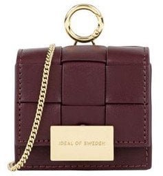 Ideal of Sweden Braided Mini AirPods Bag Burgundy