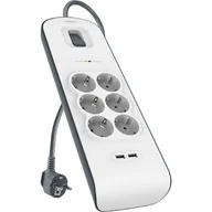 Listwy zasilające - Belkin Listwa zasilająca Surge Plus 6-fold incl. 2 x USB 2,4A - BSV604VF2 (BSV604VF2M) - miniaturka - grafika 1