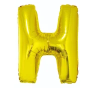 Balony i akcesoria - GoDan Balon foliowy litera H, 32", złoty FG-L85ZH - miniaturka - grafika 1
