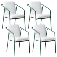 Fotele i krzesła ogrodowe - BELIANI Zestaw 4 krzeseł ogrodowych z poduszkami ASCIANO Metal Zielony - miniaturka - grafika 1