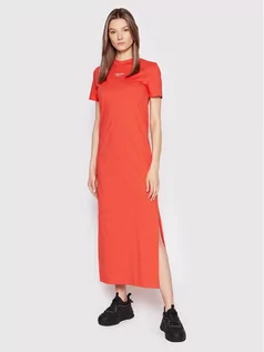 Sukienki - Calvin Klein Jeans Sukienka codzienna J20J218789 Czerwony Regular Fit - grafika 1