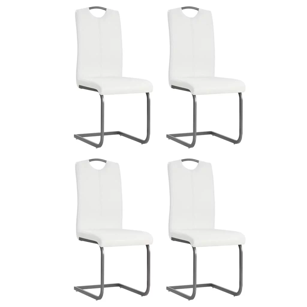vidaXL Krzesła do jadalni, 4 szt., sztuczna skóra, 43x55x100 cm, białe