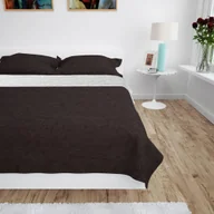 Narzuty - The Living Store Pikowana dwustronna narzuta na łóżko 220 x 240 cm kremowo-brązowa - miniaturka - grafika 1