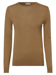 Calvin Klein - Sweter damski, beżowy|brązowy - Swetry damskie - miniaturka - grafika 1