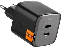 Spigen Ładowarka sieciowa ArcStation Pro GaN 2x USB-C 45W PD 3.0, PPS, SFC, czarna - Ładowarki do telefonów - miniaturka - grafika 1
