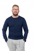 Swetry męskie - WRANGLER CREW KNIT NAVY W8567PD35 XXL - Wrangler - miniaturka - grafika 1