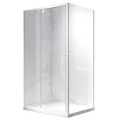 Kabiny prysznicowe - Biała kabina prysznicowa prostokątna drzwi uchylne 120x80 KZ06DB - miniaturka - grafika 1