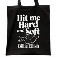 Torby i wózki na zakupy - Torba bawełniana czarna na zakupy Billie Eilish Hit Me Hard And Soft - miniaturka - grafika 1