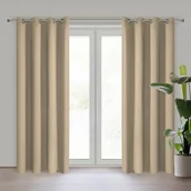 Zasłony - Zasłona gotowa Nerisa 140 x 250 cm przelotki beżowy - miniaturka - grafika 1