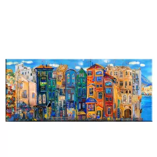 Obraz Tablo Center Colorful Houses, 140x60 cm - Obrazy i zdjęcia na płótnie - miniaturka - grafika 1
