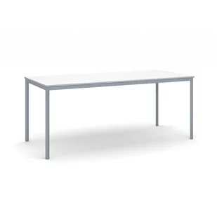 B2B Partner Stół do jadalni, blat biały 1800 x 800 mm, podstawa ciemnoszara 555757 - Stoły - miniaturka - grafika 1