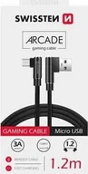 Kable USB - Kabel USB Swissten USB-A - microUSB 1.2 m Czarny 71527500 - miniaturka - grafika 1