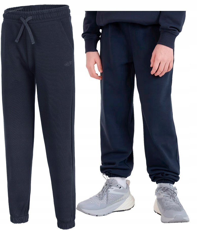 4F CHĹOPIÄCE SPODNIE DRESOWE DRESY BAWEĹNA JOGGERY / rozm 158